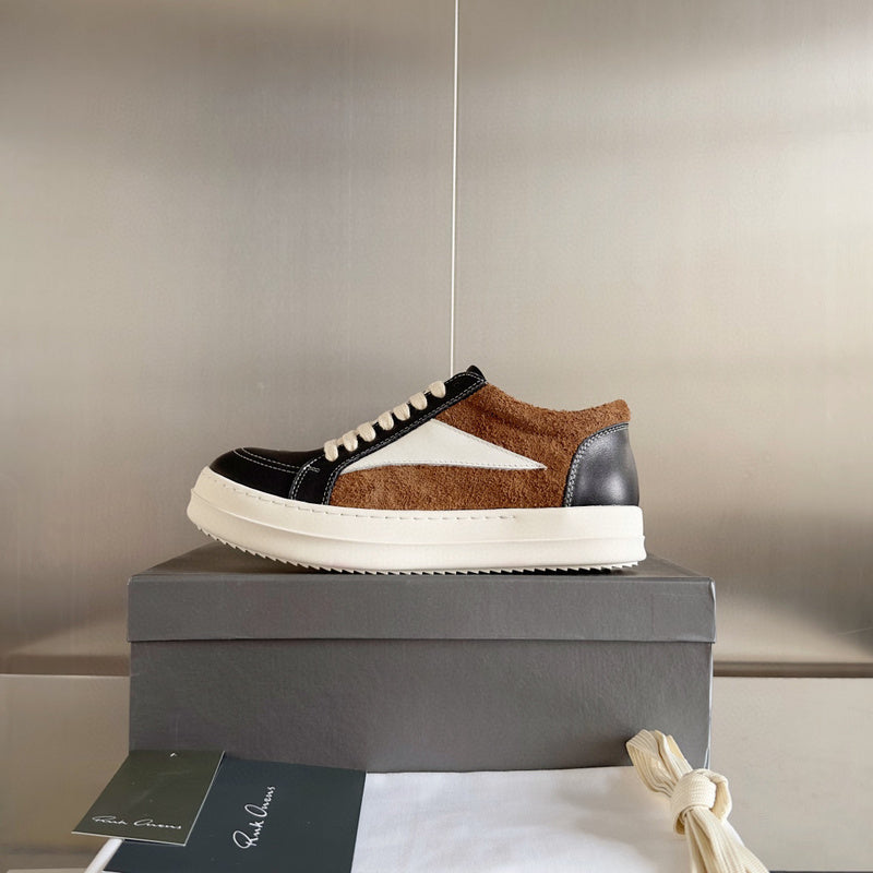 Rick Owens Black and Brown Low-Top Sneakers - Phantom Kicks