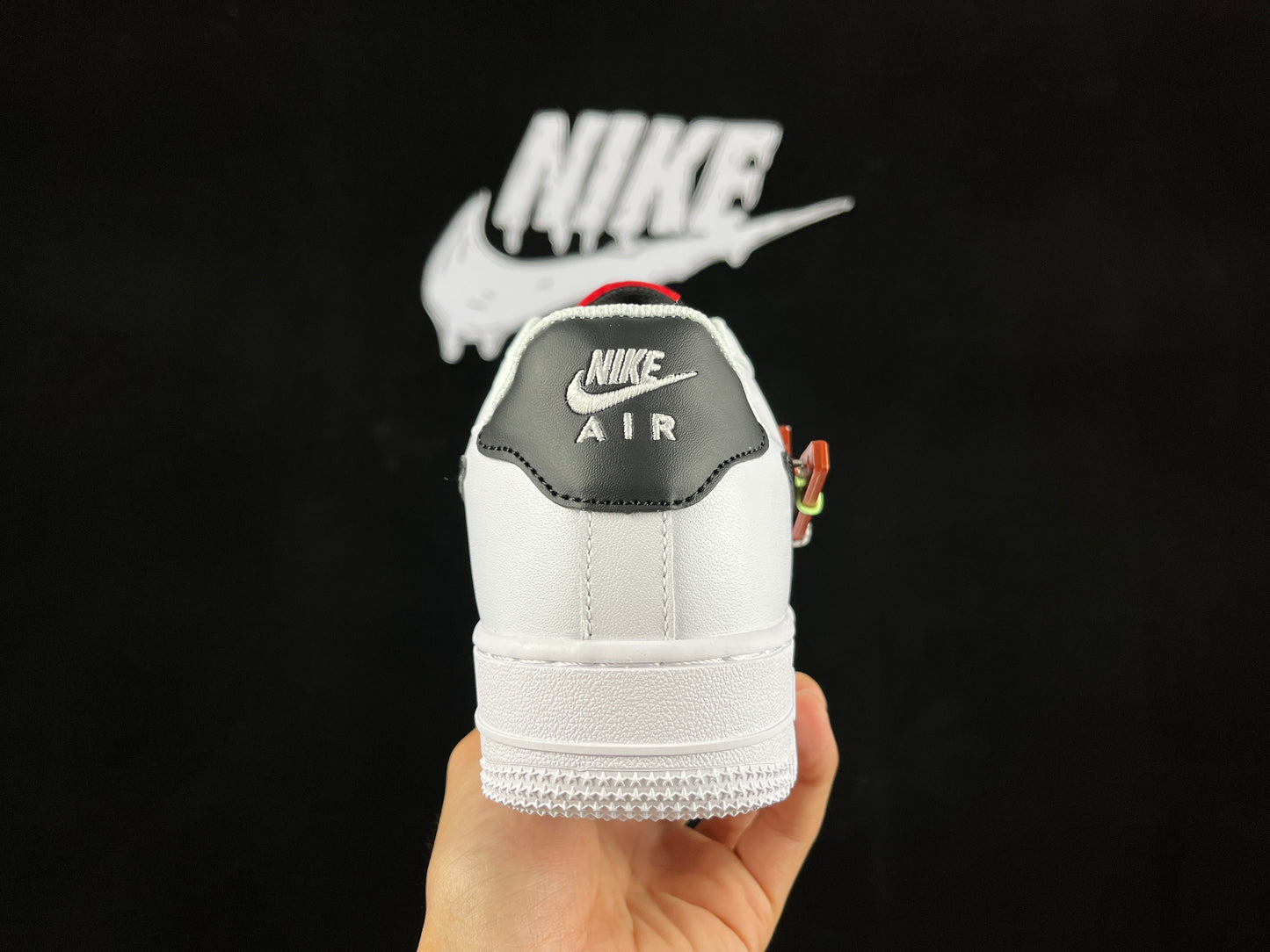 NIKE AIR FORCE 1 Low "White/Black/Red Hiking Buckle" - Phantom Kicks