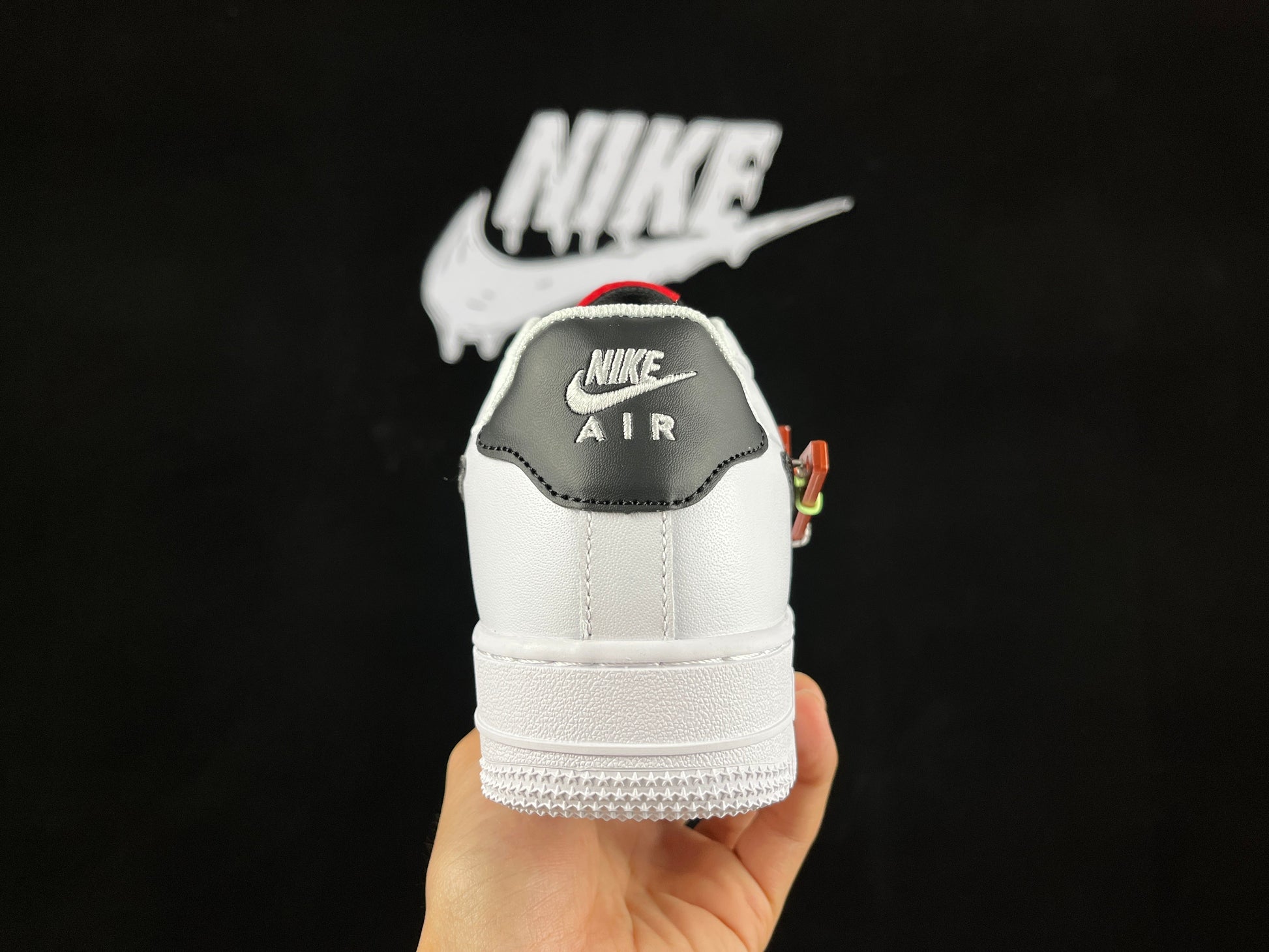 NIKE AIR FORCE 1 Low "White/Black/Red Hiking Buckle" - Phantom Kicks