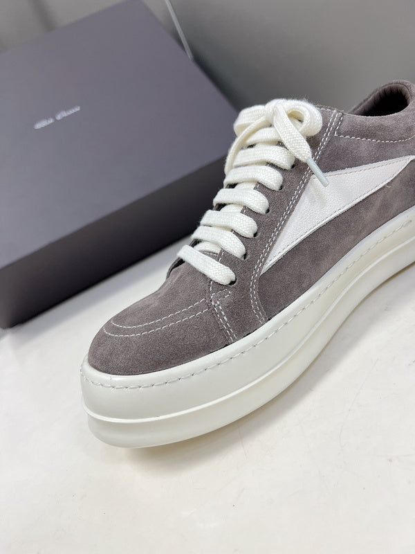 Rick Owens Low-Top Sneakers - Grey Suede - Phantom Kicks