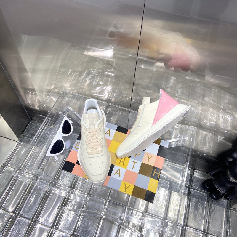 Rick Owens Cream and Pink Low-Top Sneakers - Phantom Kicks