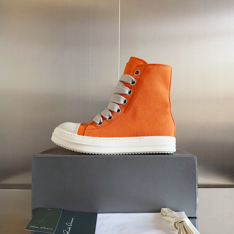Rick Owens Orange High-Top Sneakers - Phantom Kicks