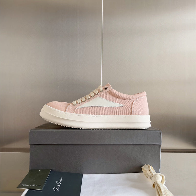 Rick Owens Pink Canvas Low-Top Sneakers - Phantom Kicks