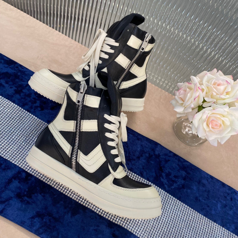 Rick Owens Geobasket Sneakers - Black and White - Phantom Kicks