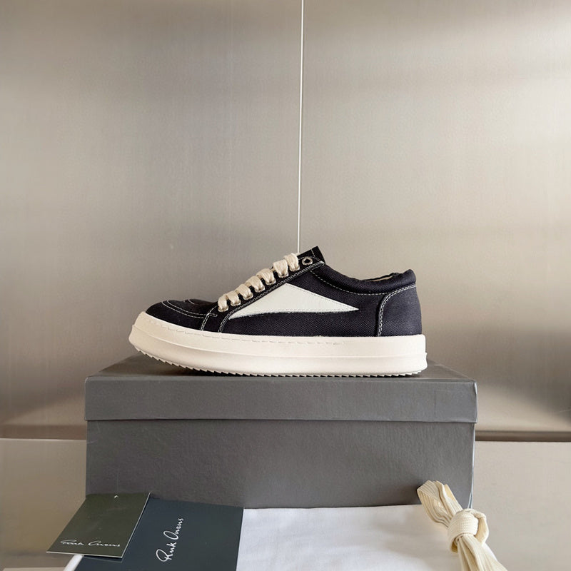 Rick Owens Black Canvas Low-Top Sneakers - Phantom Kicks