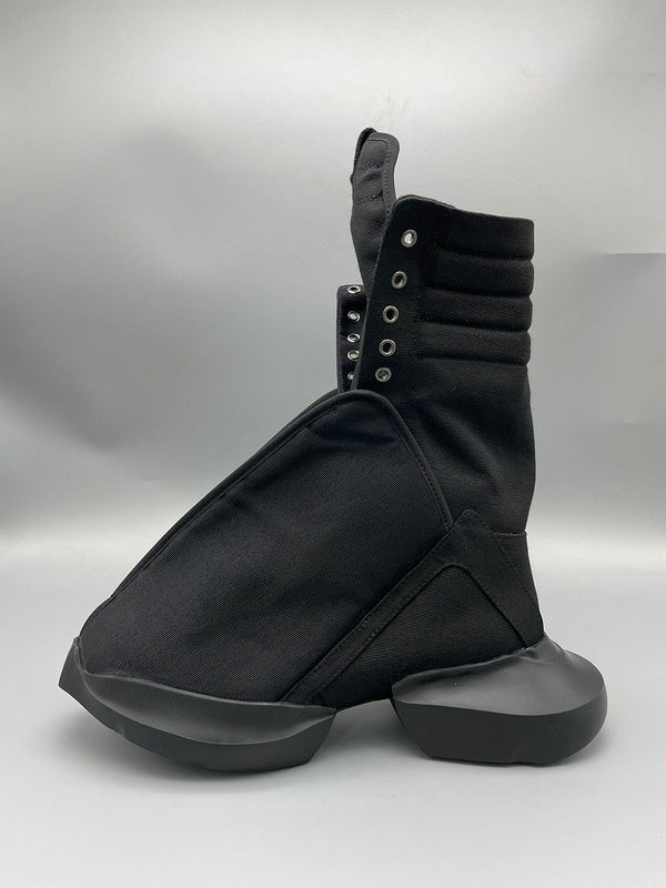 Rick Owens Black High-Top Canvas Boots - Phantom Kicks