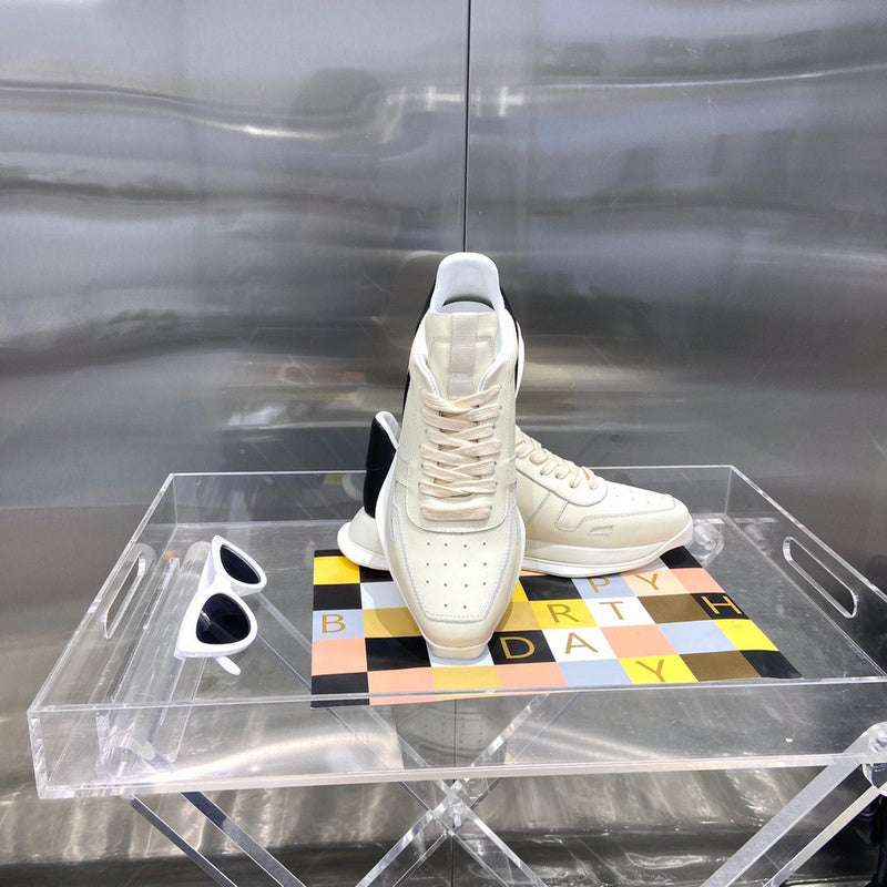 Rick Owens Cream and Black Low-Top Sneakers - Phantom Kicks