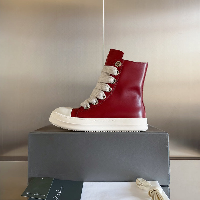 Rick Owens Red High-Top Sneakers - Phantom Kicks