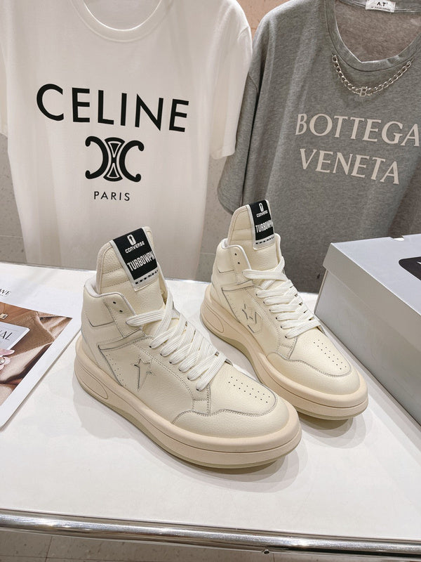 Rick Owens Cream High-Top Sneakers - Phantom Kicks