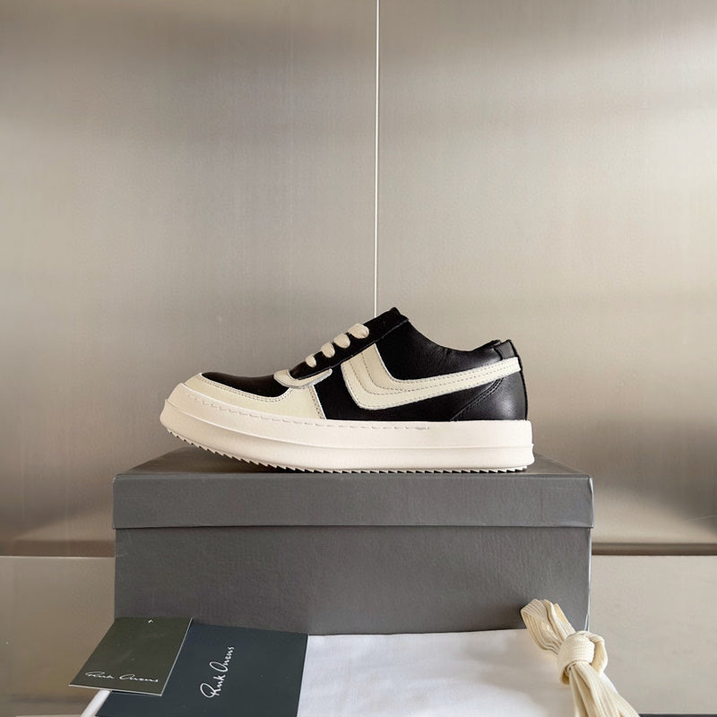 Rick Owens Black and White Low-Top Sneakers - Phantom Kicks