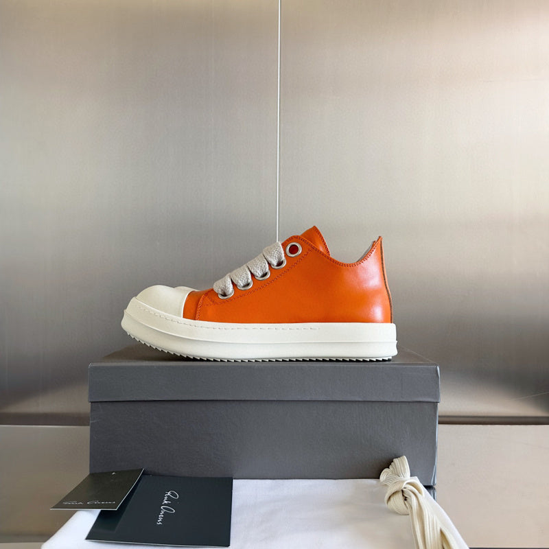 Rick Owens Orange Low-Top Sneakers - Phantom Kicks