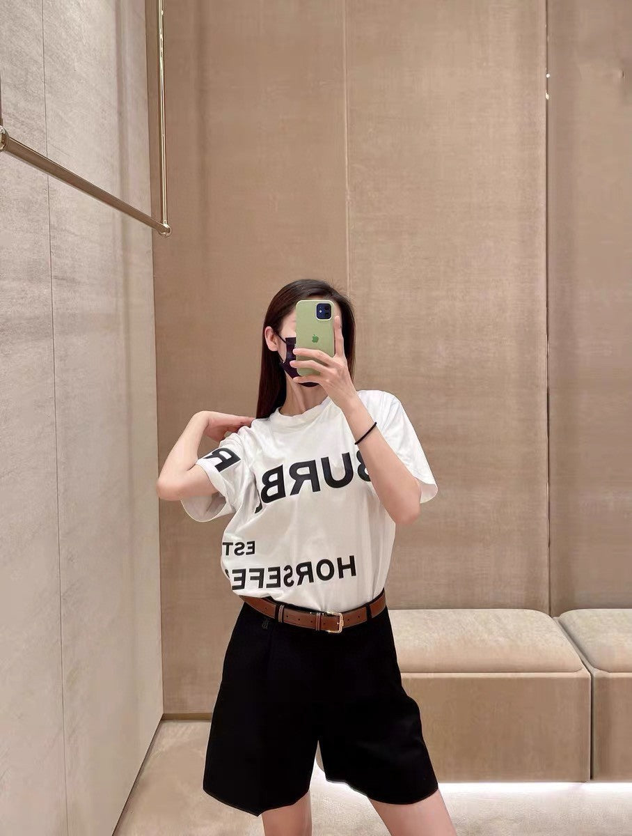 Burberry White T-Shirt with Graphic Text - Phantom Kicks