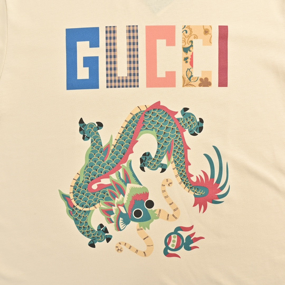 Gucci Dragon Graphic T-Shirt (Beige) - Phantom Kicks