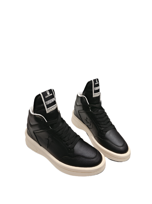 Rick Owens Black and White High-Top Sneakers - Phantom Kicks