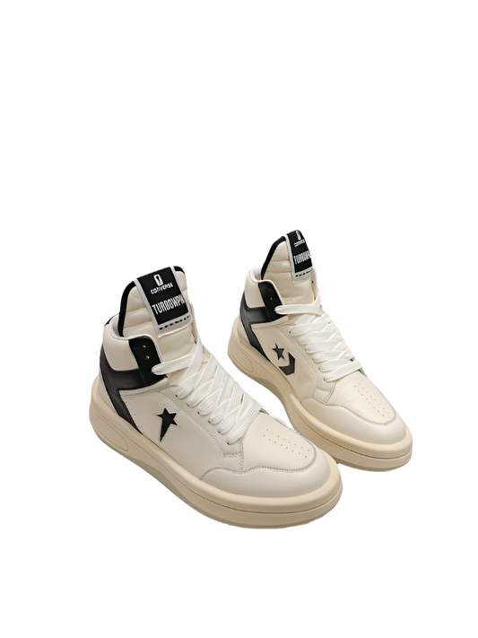 Rick Owens Cream and Black High-Top Sneakers - Phantom Kicks