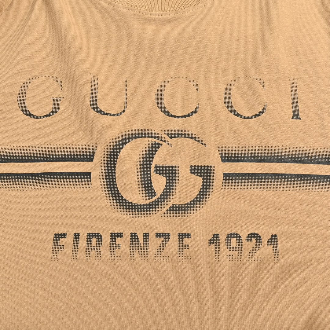 Gucci Tan T-Shirt with Firenze 1921 Logo - Phantom Kicks