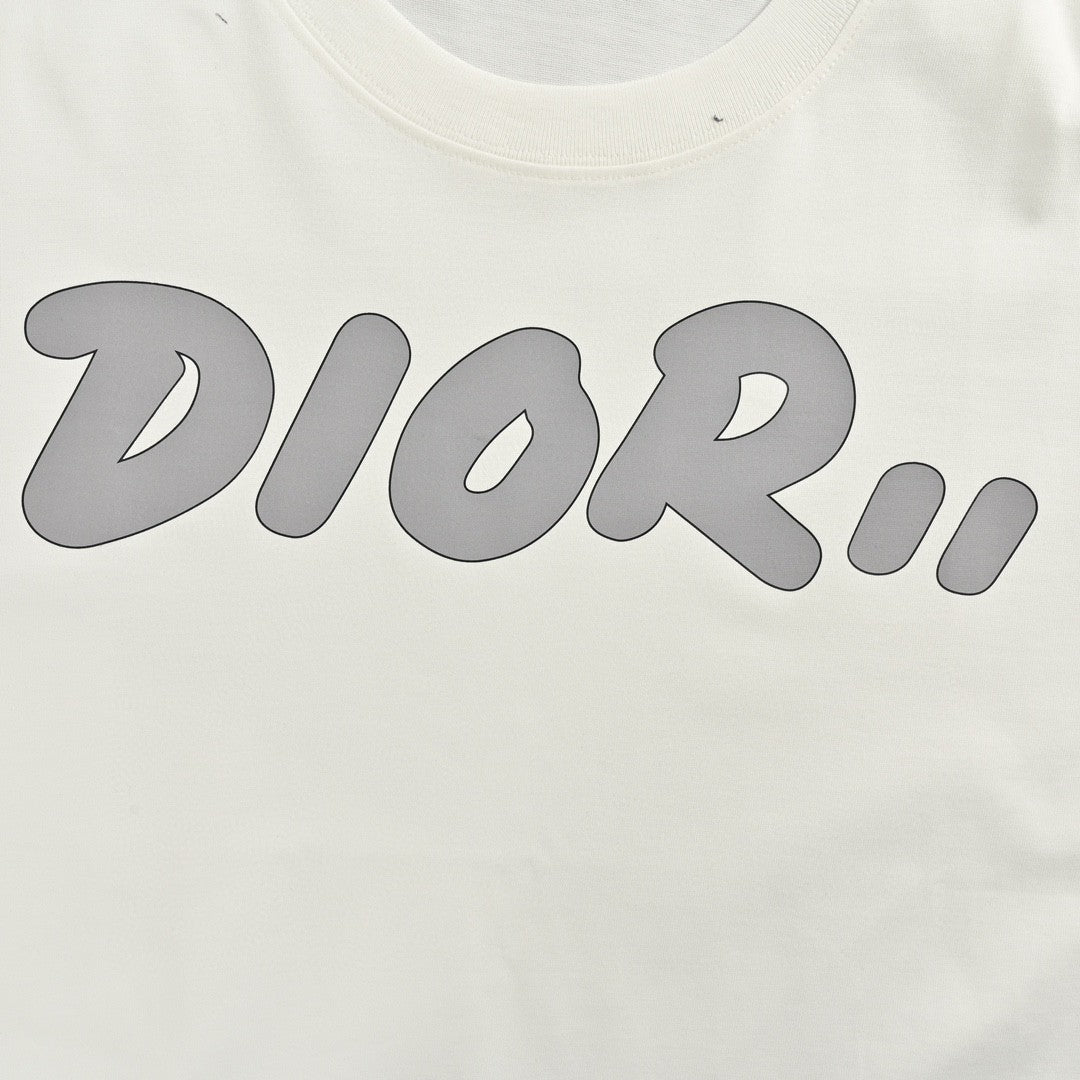Dior Oversized Grey Logo White T-Shirt - Phantom Kicks