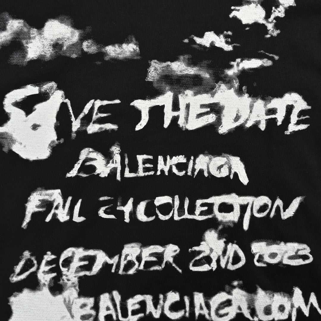 Balenciaga Save the Date Black T-Shirt - Phantom Kicks