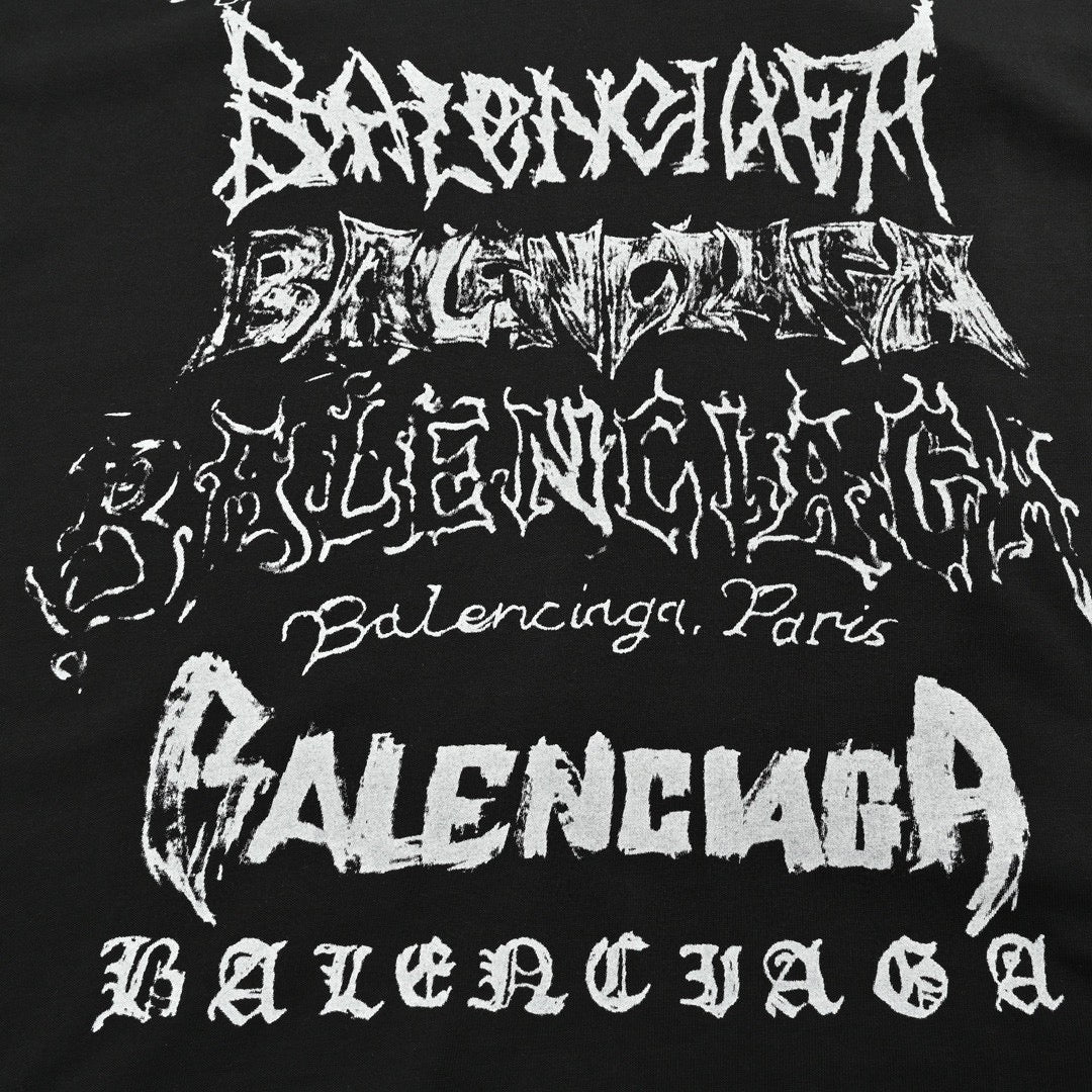 Balenciaga Multi-Logo Black T-Shirt - Phantom Kicks
