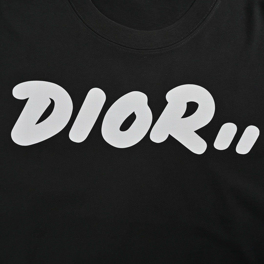 Dior Oversized White Logo Black T-Shirt - Phantom Kicks
