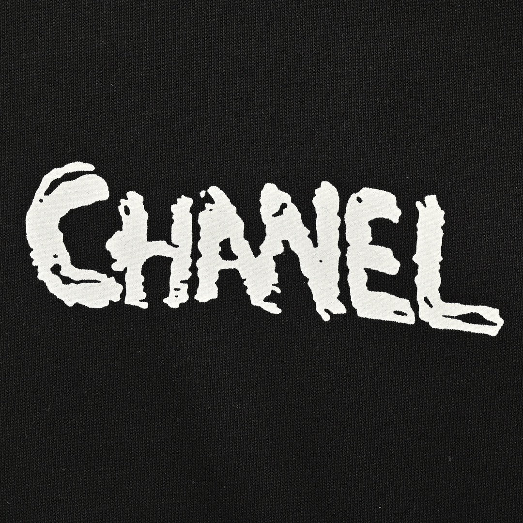 Chanel Pink Splash Logo Black T-Shirt - Phantom Kicks