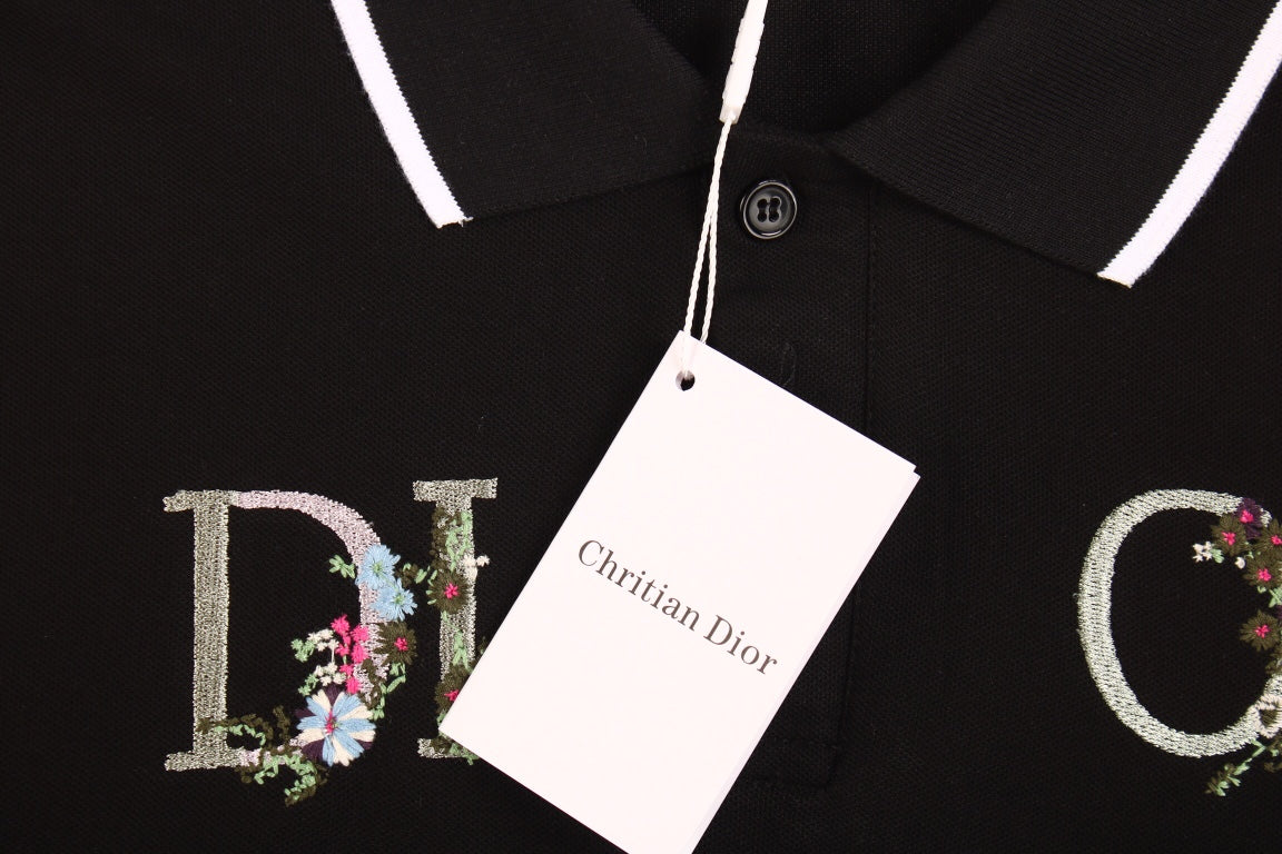 Dior Polo Shirt with Floral Logo Design - Phantom Kicks