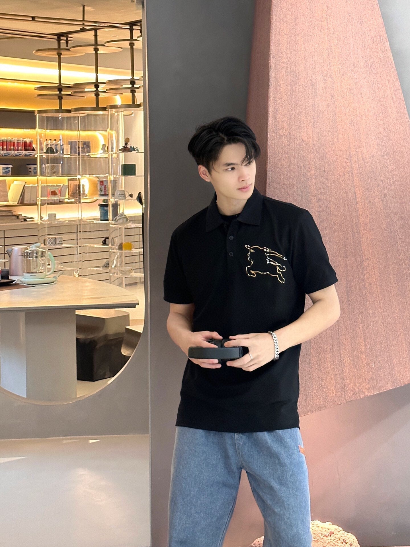 Burberry Embroidered Knight Polo - Black - Phantom Kicks