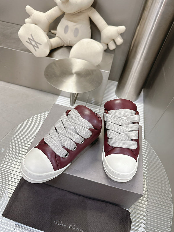 Rick Owens Burgundy Low-Top Sneakers - Phantom Kicks