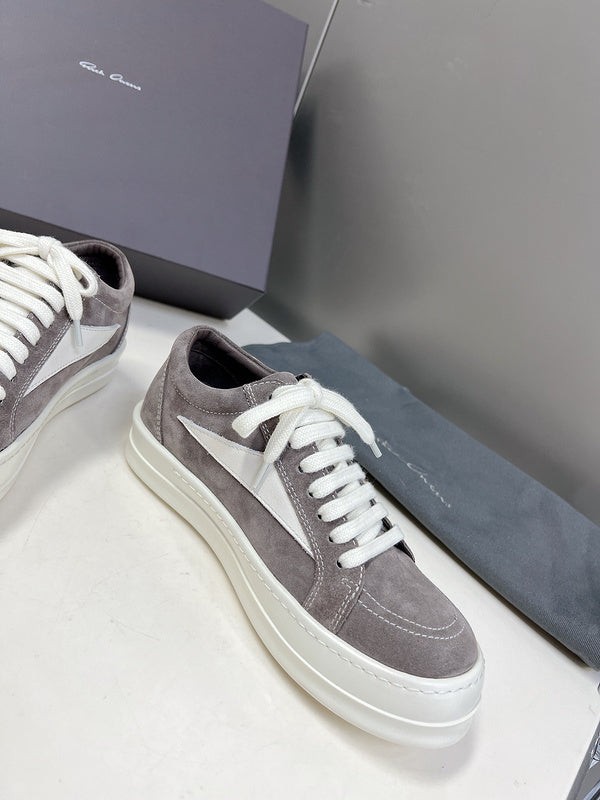 Rick Owens Low-Top Sneakers - Grey Suede - Phantom Kicks
