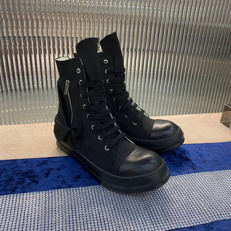 Rick Owens High-Top Nylon Boots - All Black - Phantom Kicks