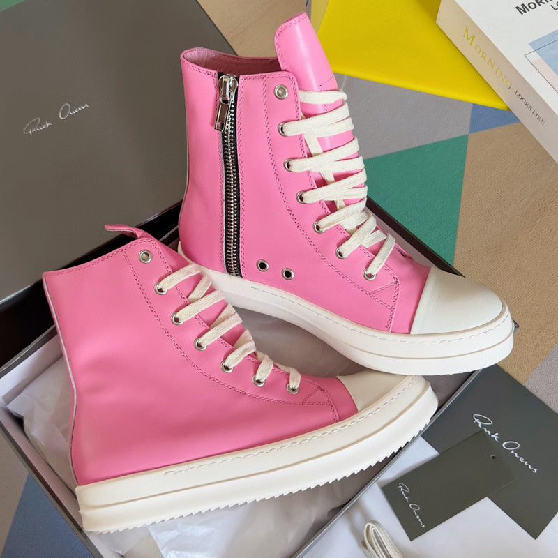 Rick Owens Hot Pink High-Top Sneakers - Phantom Kicks