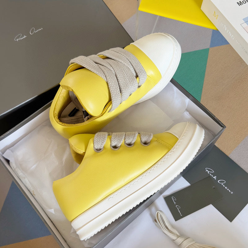 Rick Owens Yellow Low-Top Sneakers - Phantom Kicks