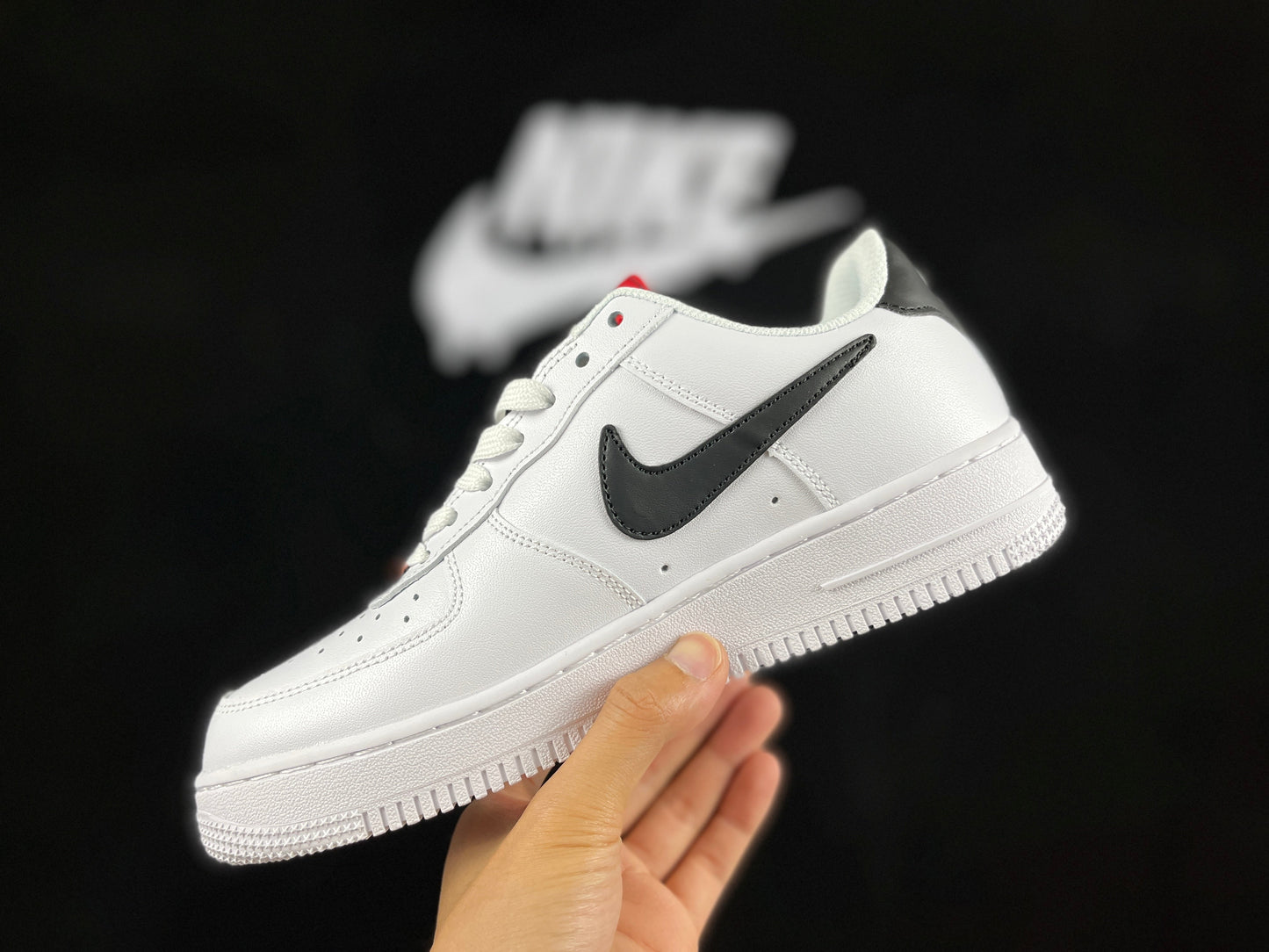 NIKE AIR FORCE 1 Low "White/Black/Red Hiking Buckle" - Phantom Kicks