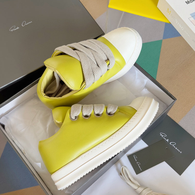 Rick Owens Yellow Low-Top Sneakers - Phantom Kicks