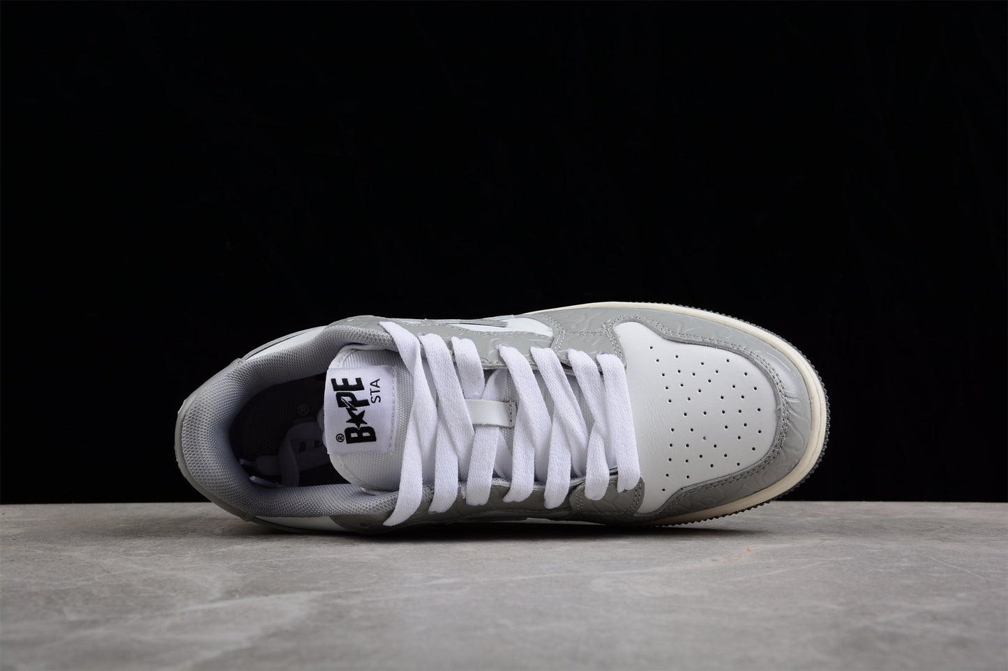 BAPE STA Low-Top Sneakers in White and Gray - Phantom Kicks