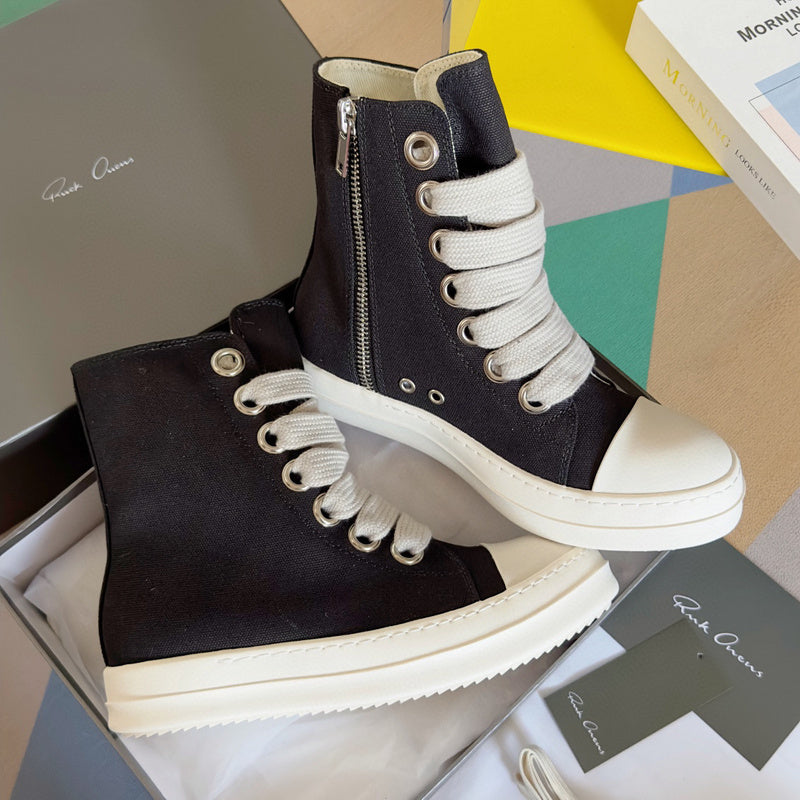 Rick Owens Black High-Top Sneakers - Phantom Kicks