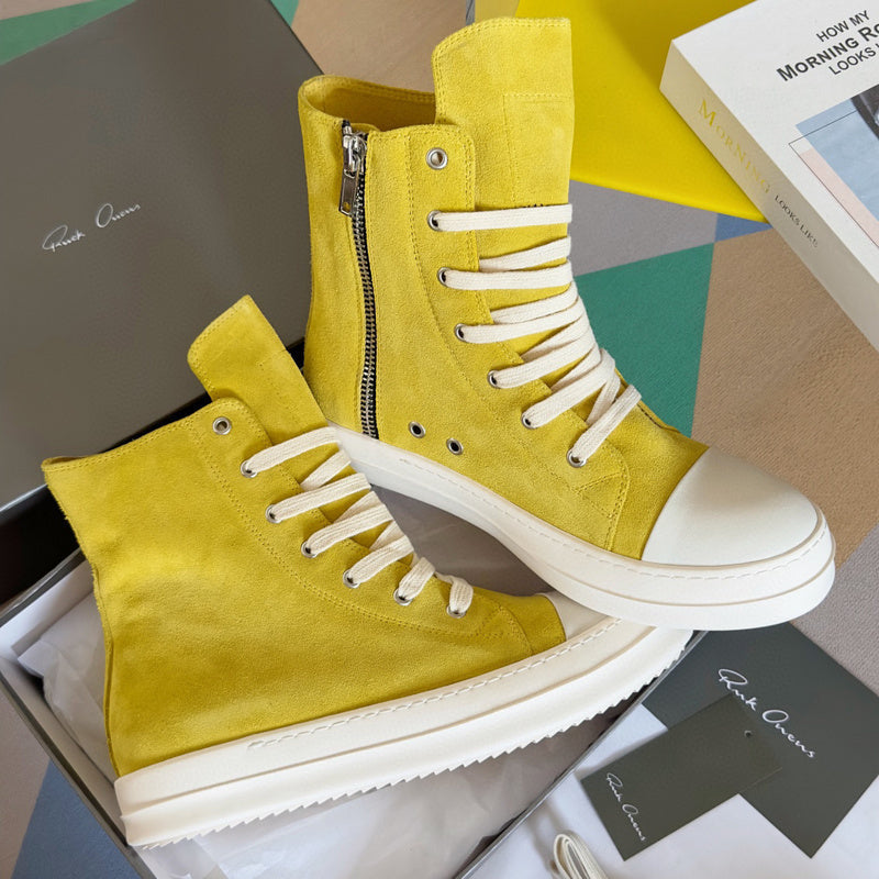 Rick Owens Yellow High-Top Sneakers - Phantom Kicks