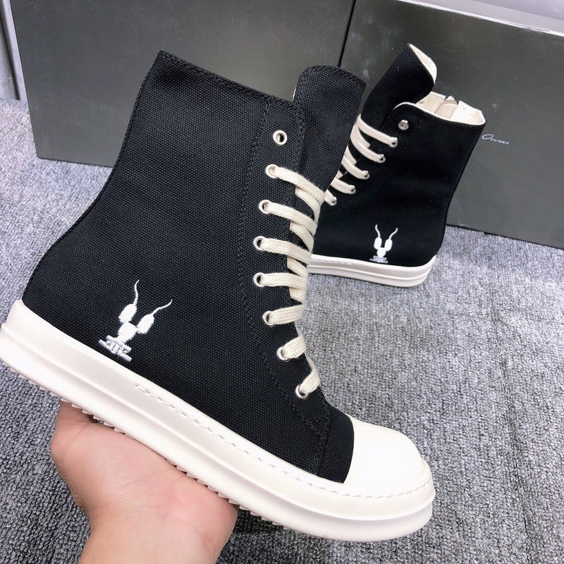 Rick Owens Black High-Top Canvas Sneakers - Phantom Kicks