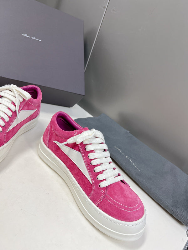 Rick Owens Low-Top Sneakers - Pink Suede - Phantom Kicks
