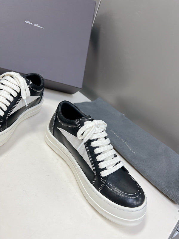 Rick Owens Low-Top Sneakers - Black Leather - Phantom Kicks