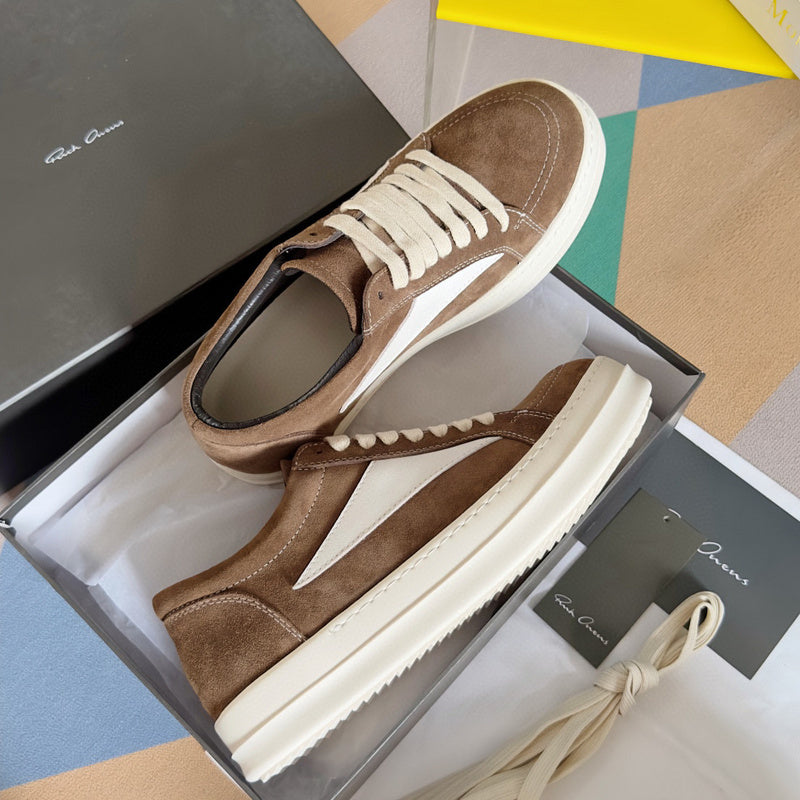 Rick Owens Brown Suede Low-Top Sneakers - Phantom Kicks