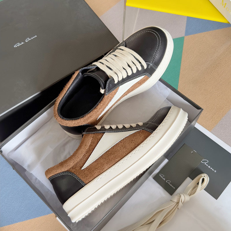 Rick Owens Black and Brown Low-Top Sneakers - Phantom Kicks