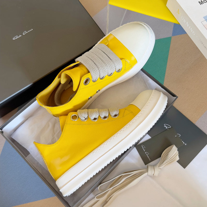 Rick Owens Yellow Low-Top Sneakers - Phantom Kicks