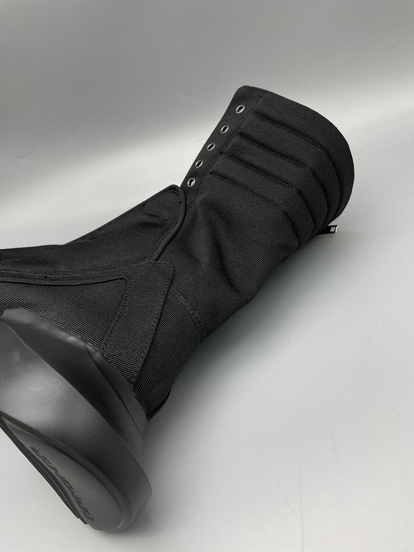 Rick Owens Black High-Top Canvas Boots - Phantom Kicks