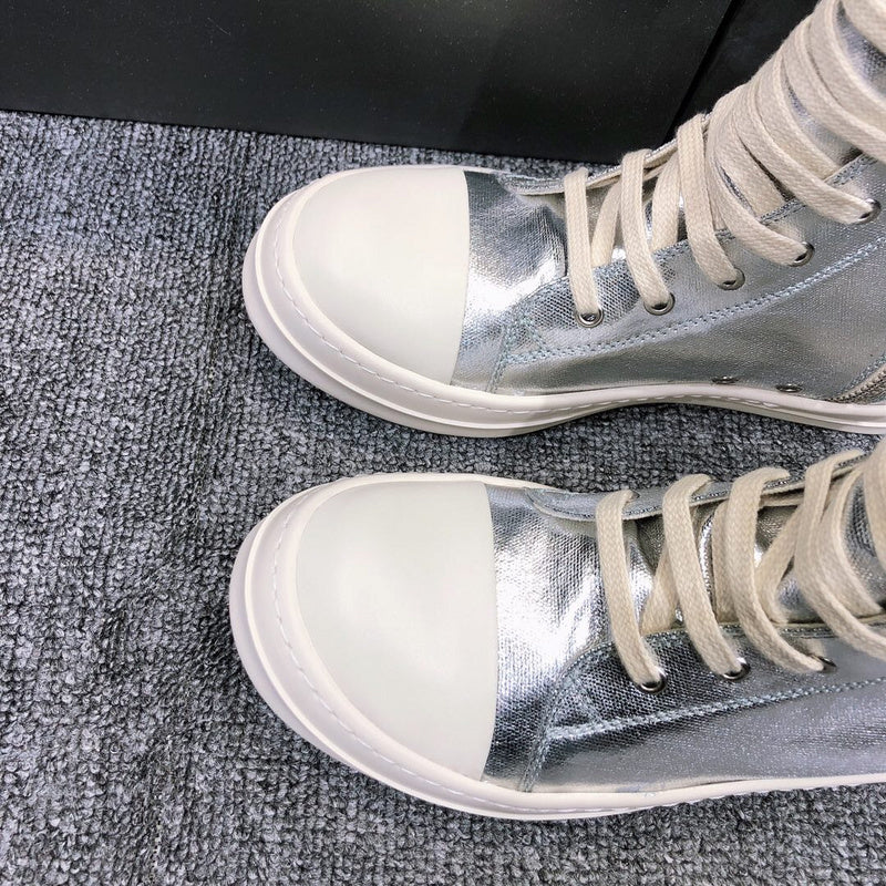 Rick Owens Metallic High-Top Sneakers - Phantom Kicks