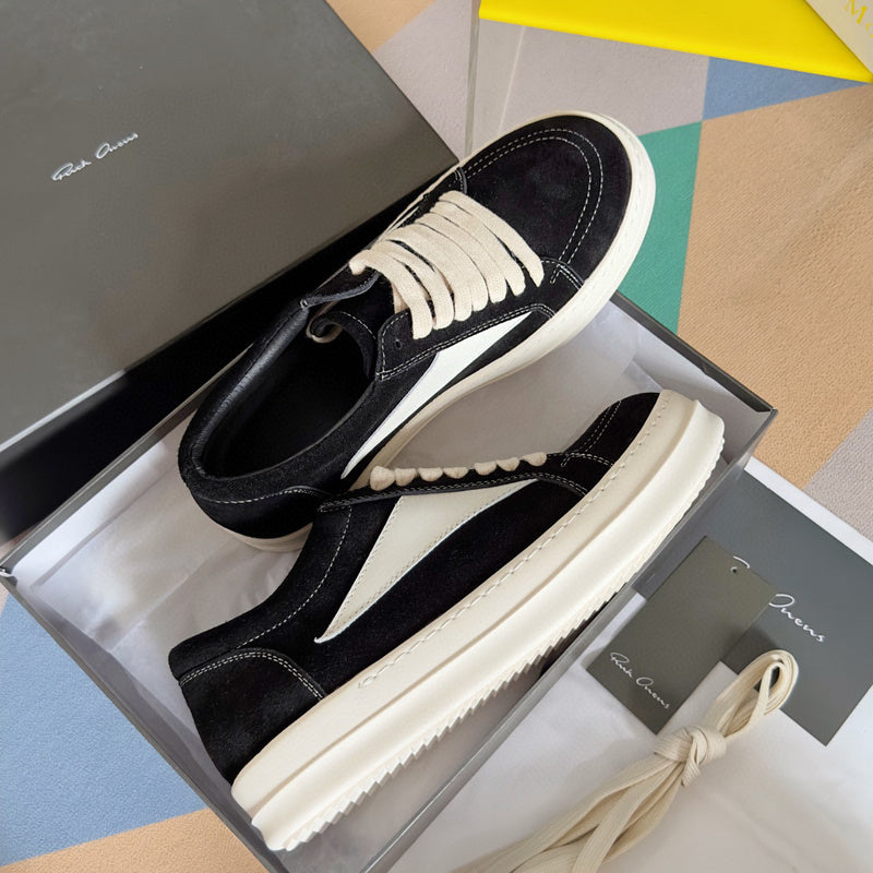 Rick Owens Black Suede Low-Top Sneakers - Phantom Kicks
