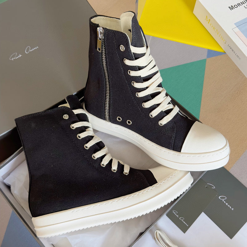 Rick Owens Black High-Top Sneakers - Phantom Kicks