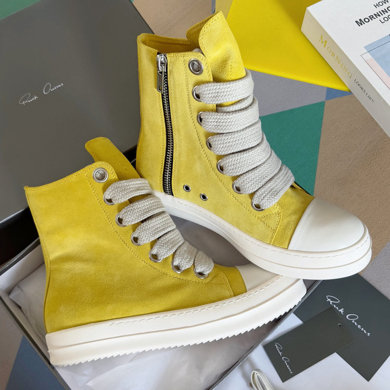 Rick Owens Yellow High-Top Sneakers - Phantom Kicks