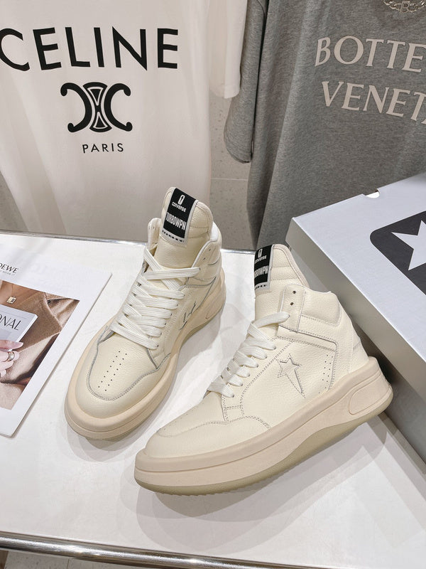 Rick Owens Cream High-Top Sneakers - Phantom Kicks