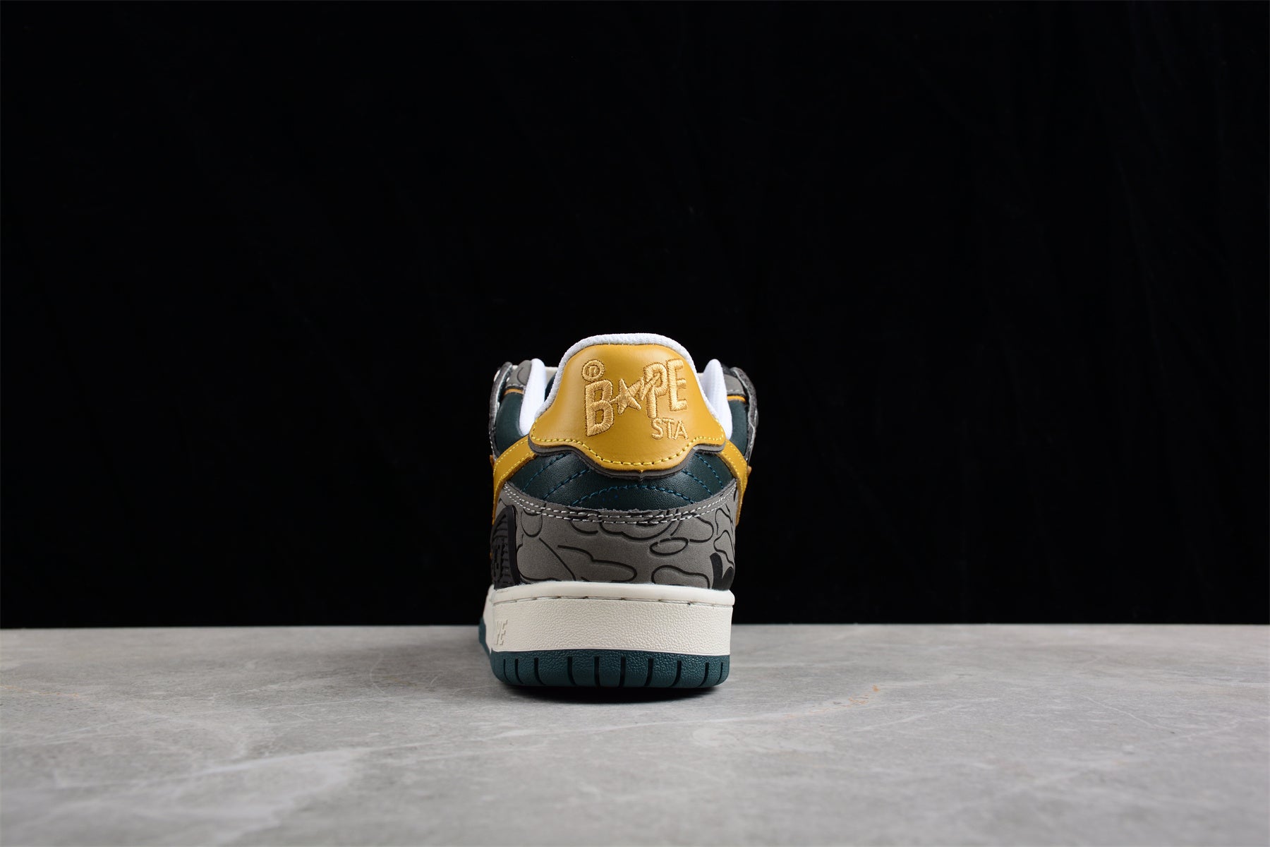 BAPE STA Low-Top Sneakers in Green and Yellow - Phantom Kicks